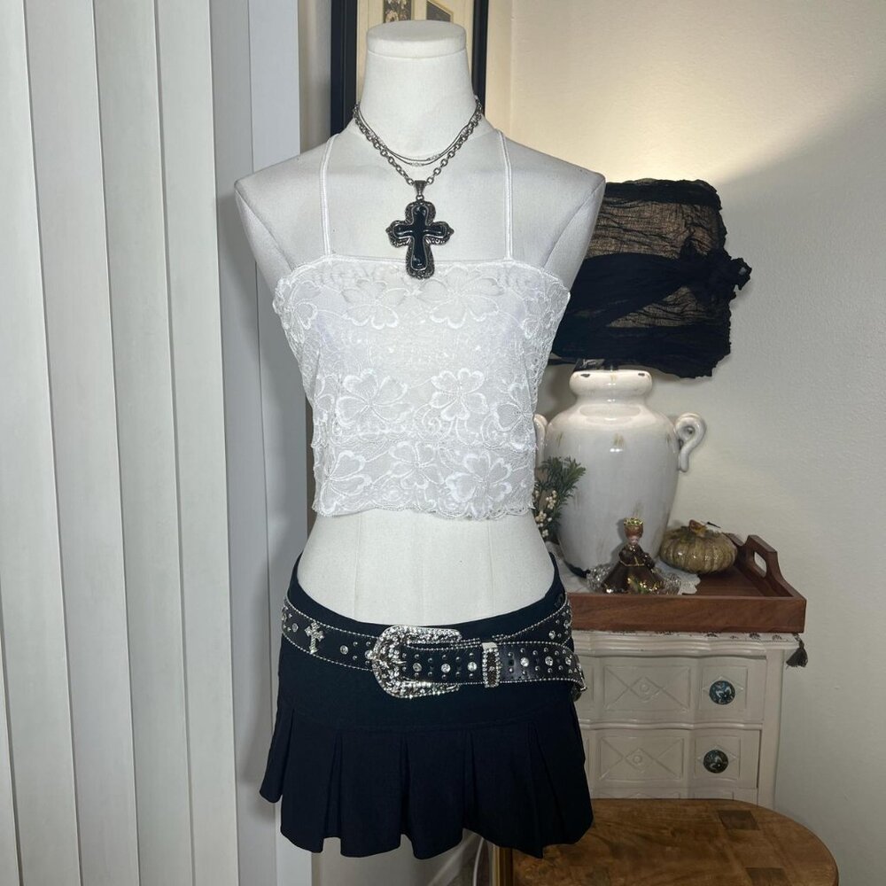 Y2k Pretty Angel Lace Crop Top